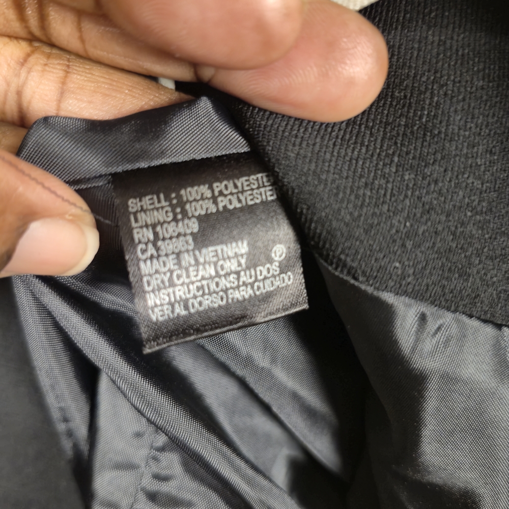 TAHARI Arthur S. Levin Black White Piping Tailored Career Office Blazer 4 - Picture 6 of 7